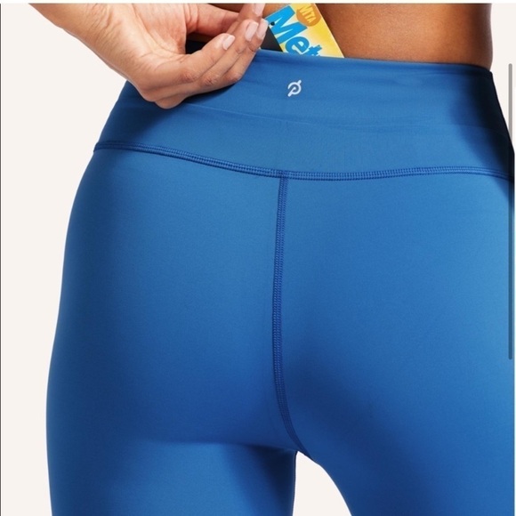 NWT Peloton Blue Mission Capri Leggings w/ Colorful Peloton Logo & Pocket Small - Picture 3 of 7